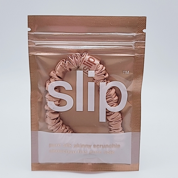 SLIP Pure Silk Skinny Scrunchie in Rose Gold - Picture 1 of 5